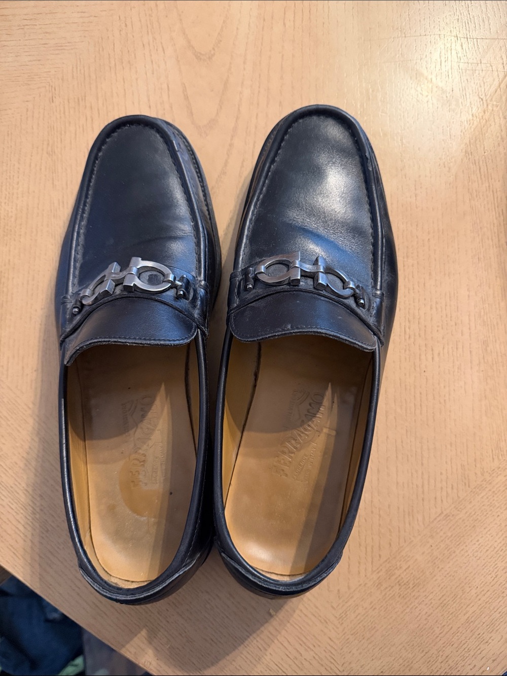 Salvatore Ferragamo Black Leather Bit Loafers